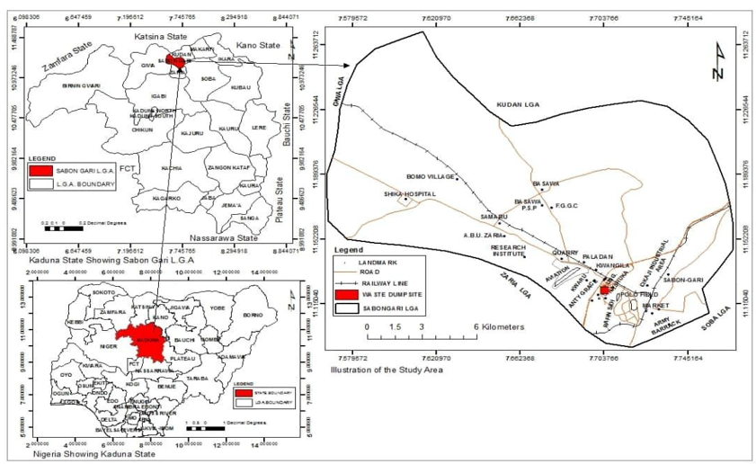 A Map Showing the Study Area
