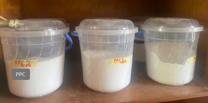 Cassava Flour Stored in Plastic Container (PPC)