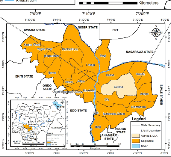 Map of Dekina L.G.A