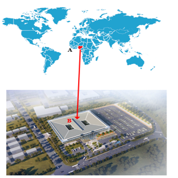 Map of Nigeria in Africa; B) BUTH within BAZE University, FCT, Abuja, Nigeria