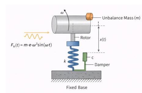Single Degree of Freedom Rotor Bearing System Diagram