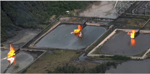 A Gas Flare at Shell Cawtharine Channel, Nembe Creek, Bayelsa State, Nigeria (VOA, 2026)