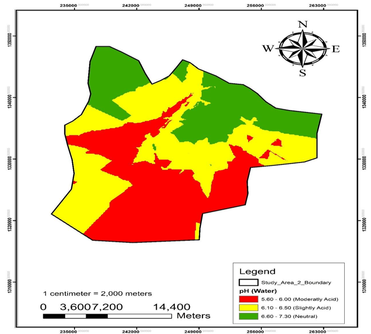 Soil Reaction (pH) Distribution of the Study Area