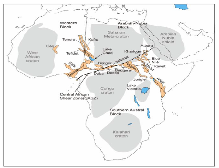 Map showing the Location of the WCARS Basins between the Major Cratonic Areas in Africa (Lenhardt et al., 2025)