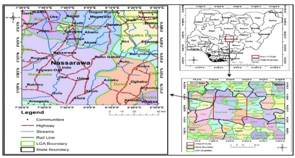 Map of Nasarawa State showing Location of Minerals (Kogbe, 1981)