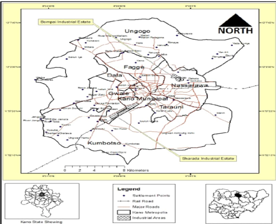 Map of Kano Metropolis (GIS Lab, 2019)