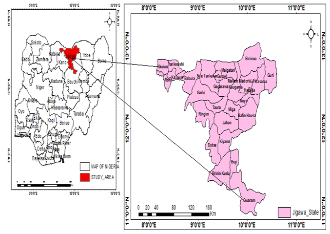 Map of the Jigawa State Showing LGAs
