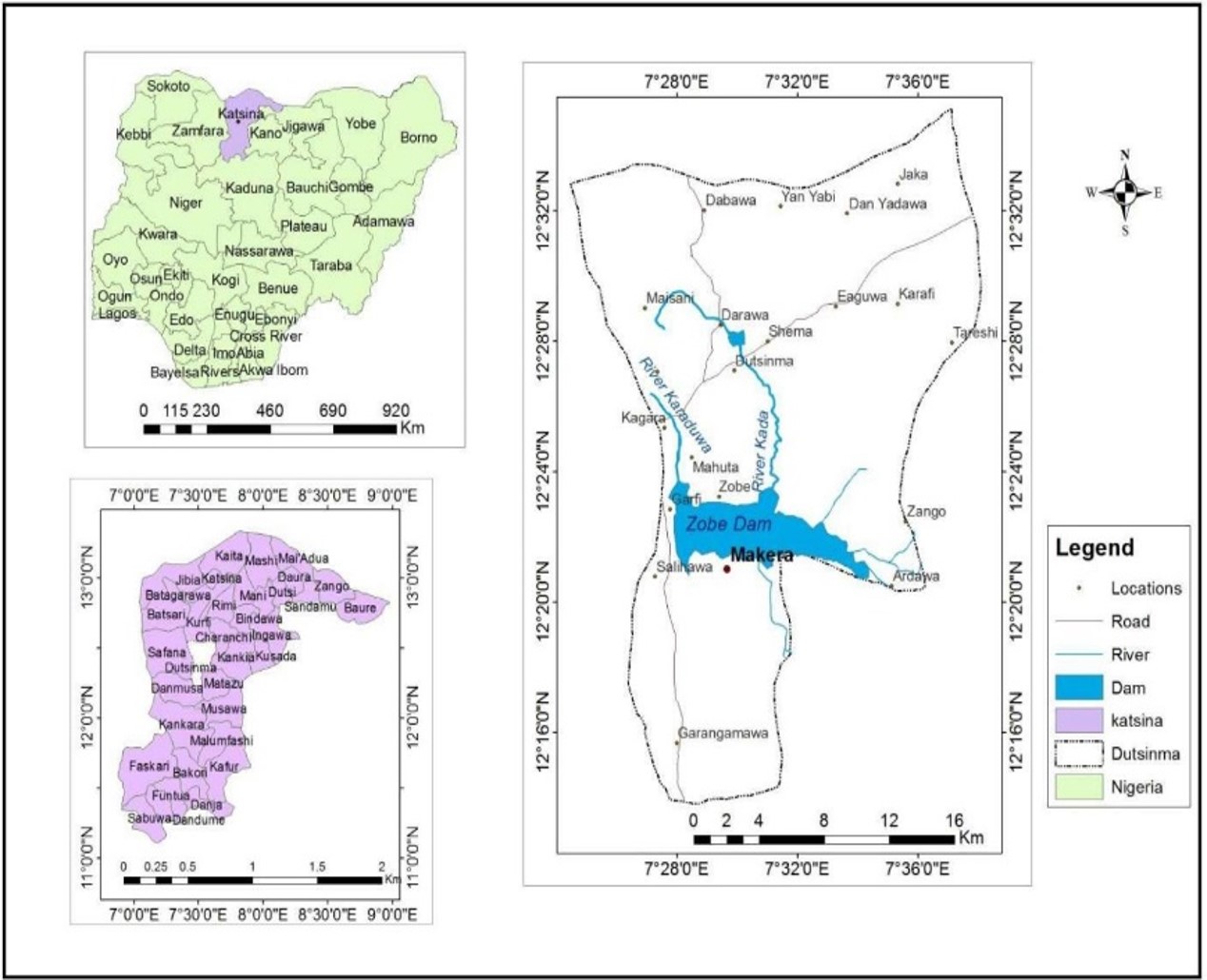 Map of Zobe Reservoir