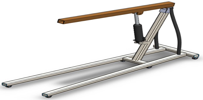 Isometric view of the Hydraulic Floor Crane