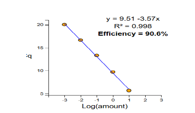 ACT Standard Curve (Slope -3.57, R² = 0.998, Efficiency 90.6%)