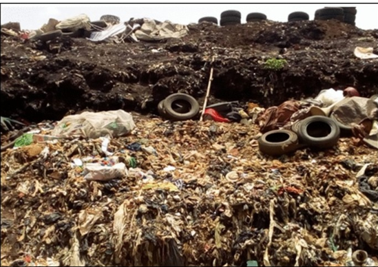 Morphological Conditions of an Unlined Open Dumpsite in Nigeria, showing Mixed Waste Accumulation and Direct Meteoric Water Infiltration. (Photo Adapted from Akinwumiju et al., 2021, Scientific Reports)