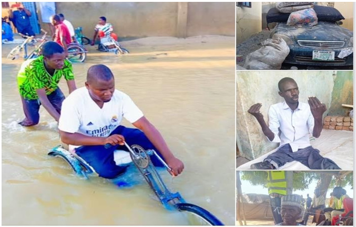 Persons Living with Disability (PWDs) were among the estimated one million victims affected by the flood that hit Maiduguri, the Borno State capital and its environs on September 9