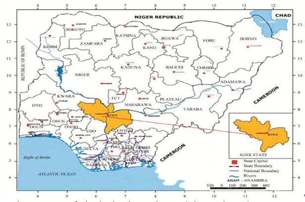 Map of Nigeria Showing Study Area (Oluwaseyi, 2013)