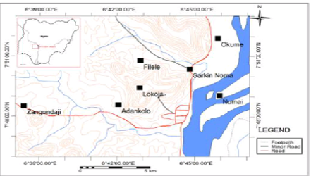 Map of Lokoja. Source: Omonona, et al., 2015
