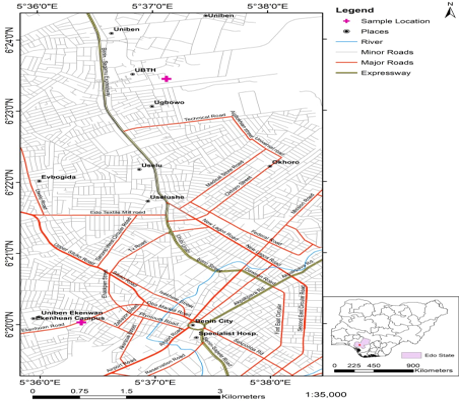 Map Showing the Study Area