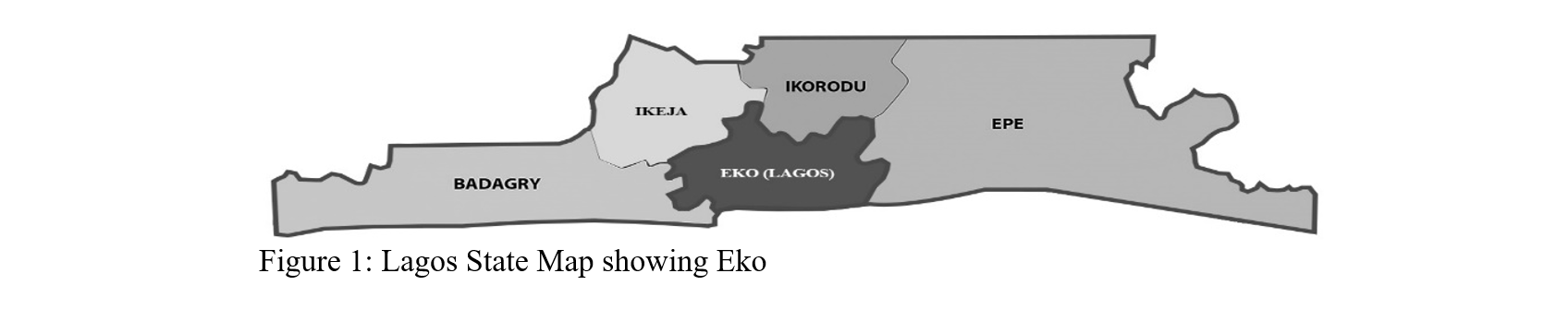 Lagos State Map showing Eko