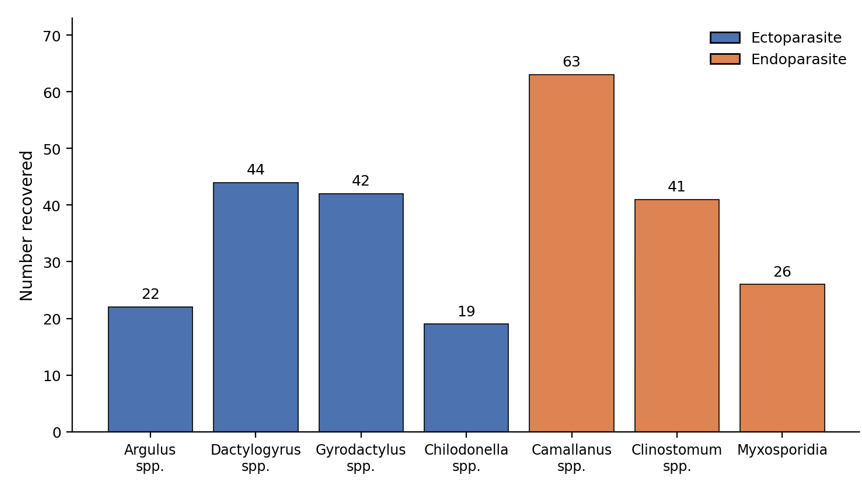 Relative Abundance of Ectoparasite and Endoparasite Taxa Recovered from Fish at Kargo Dam