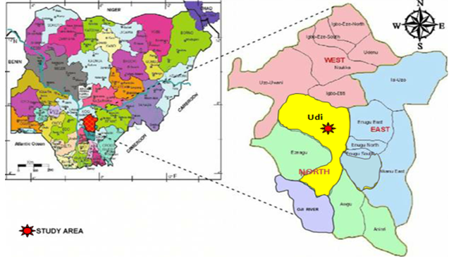 Map of Nigeria Showing the Study Area